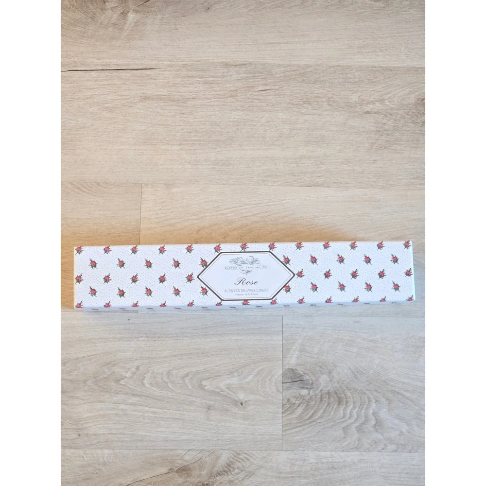 Victorian Trading Co Rose Scented Drawer Liners 6 Sheets Floral Dot 16.5x23